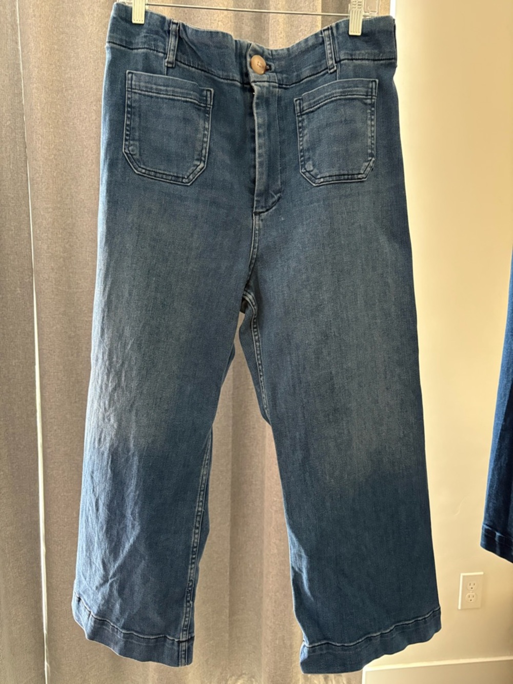 Anthropologie Wide-Leg Cropped Jeans in Denim Blue